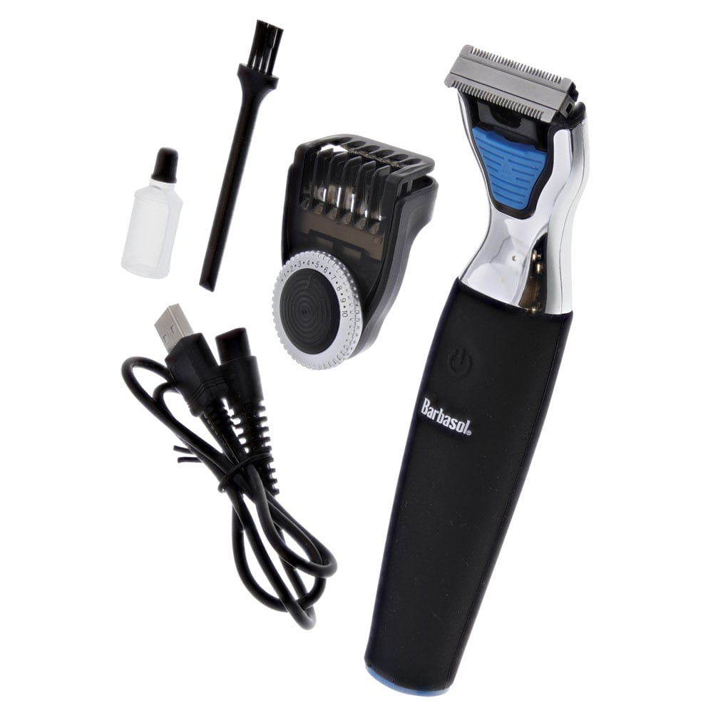 AFEITADORA INALÁMBRICO BARBASOL TRIMMER CARA CUERPO RECARGABLE USB NEGRO - 3