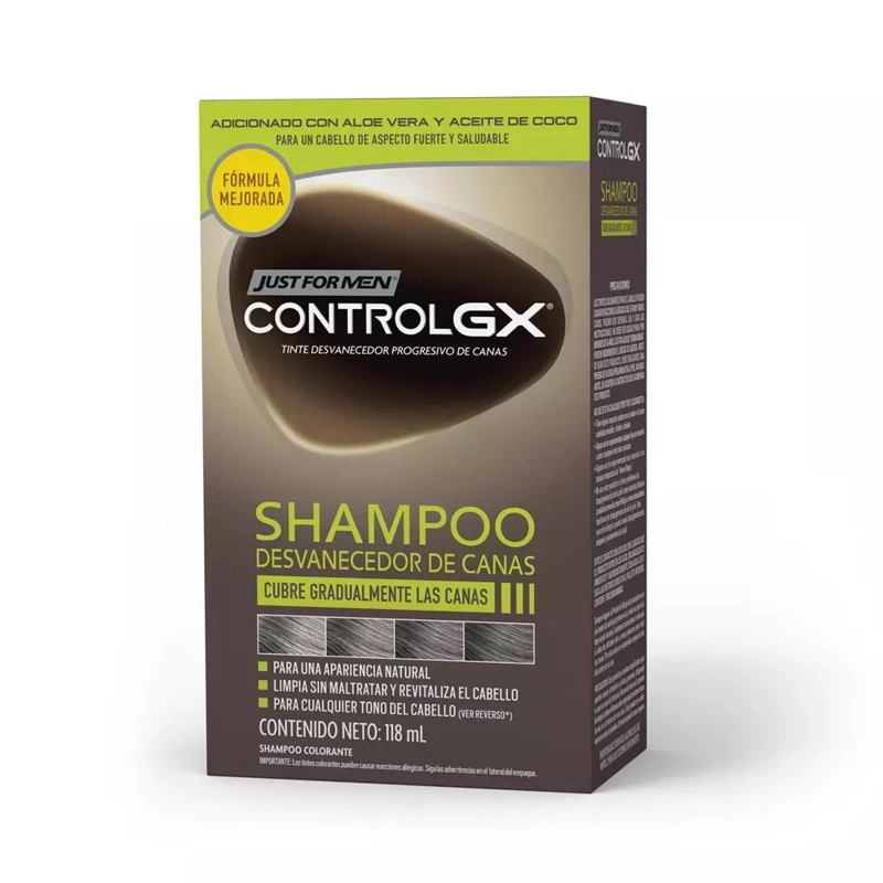 SHAMPOO CABELLO JUST FOR MEN 118 ML TINTE CUBRE CANAS PROGRESIVO 4 SEMANAS - 2
