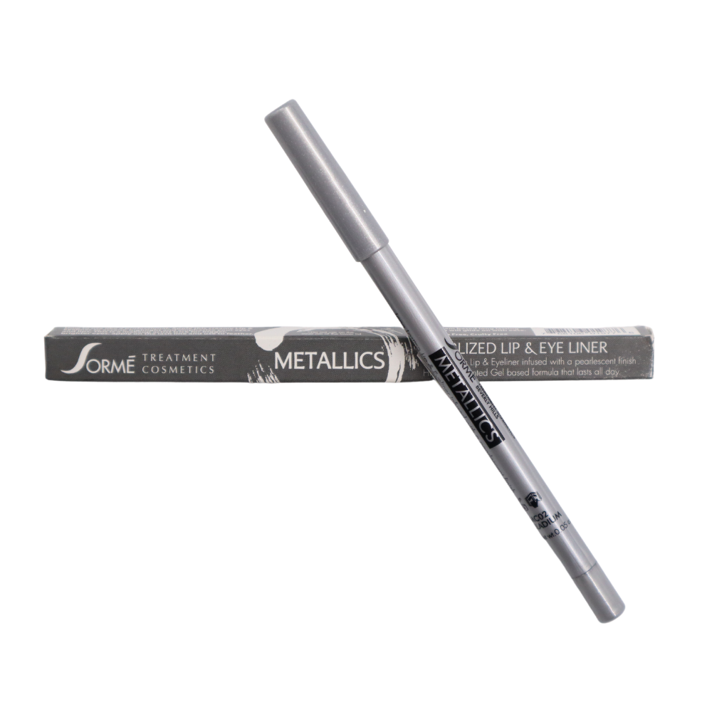 DELINEADOR COSMETICAVAL OJOS Y LABIOS SORMÉ METALICS LARGA DURACIÓN PLATA - 2