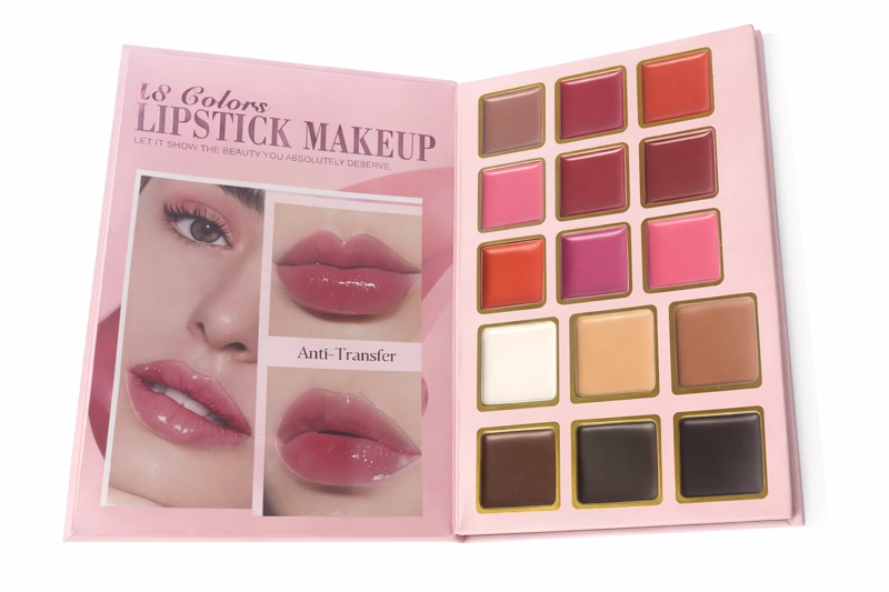 Paleta de maquillaje sombras rubor iluminador y labial + set 12 brochas - 5