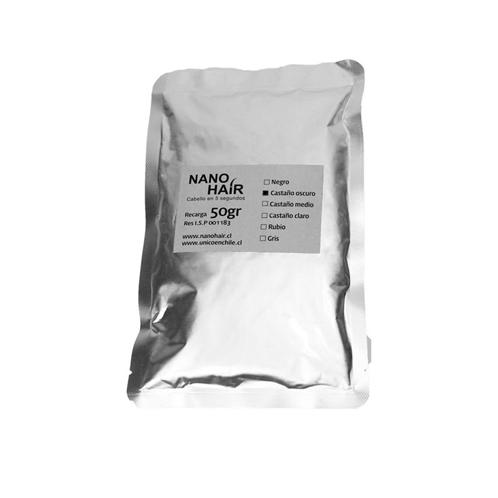 KIT COSMETICAVAL RECARGA MICROFIBRA ALOPECIA NANO HAIR 100G CASTAÑO CLARO - 2