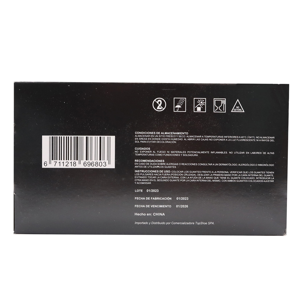 GUANTES DE NITRILO NEGRO DESECHABLES 100 PAR ANTIALÉRGICOS M - 3