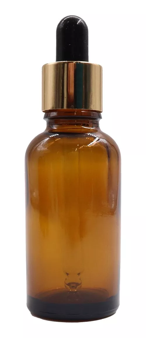KIT 50 FRASCOS COSMETICAVAL GOTERO DE VIDRIO 30 ML ÁMBAR TAPA NEGRA - 2