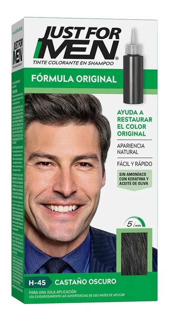 KIT JUST FOR MEN SHAMPOO ELIMINA CANAS PARA BARBA Y PELO 5 MINUTOS CVL - 2