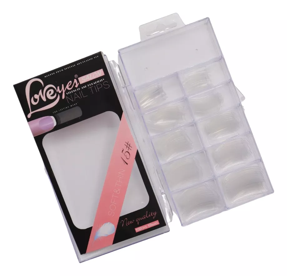 TIPS PARA UÑAS LOVEYES X100 UNIDADES TRANSPARENTES - 1