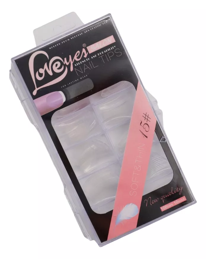 TIPS PARA UÑAS LOVEYES X100 UNIDADES TRANSPARENTES - 2