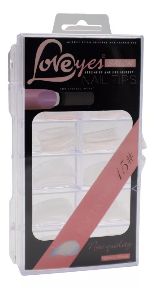 TIPS PARA UÑAS LOVEYES X100 UNIDADES TRANSPARENTES - 3