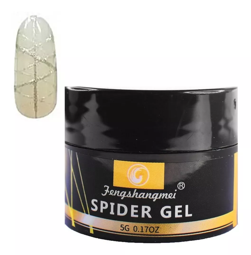 GEL SPIDER PARA DECORACIÓN DE UÑAS PLATEADO - 1