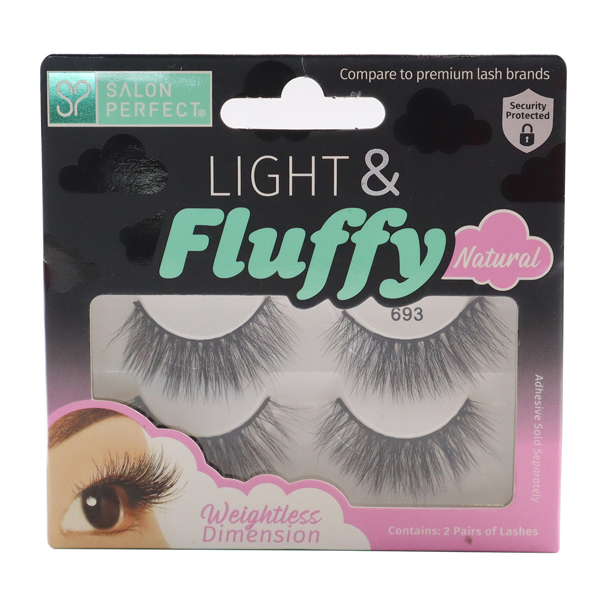 PESTAÑAS POSTIZAS SALON PERFECT TIRA FLUFFY NATURAL + PEGAMENTO REMOVEDOR 7 GR - 2