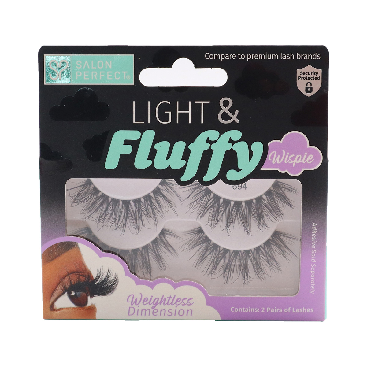 PESTAÑAS POSTIZAS SALON PERFECT TIRA FLUFFY WISPIE + PEGAMENTO REMOVEDOR 7 GR - 2