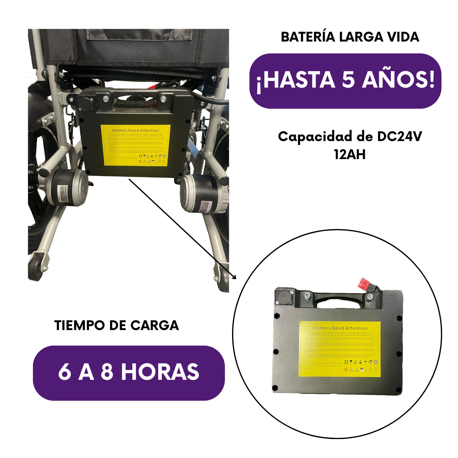 SILLA DE RUEDA ELE CTRICA MODELO BASICO DE RUEDA DE HIERRO - 3