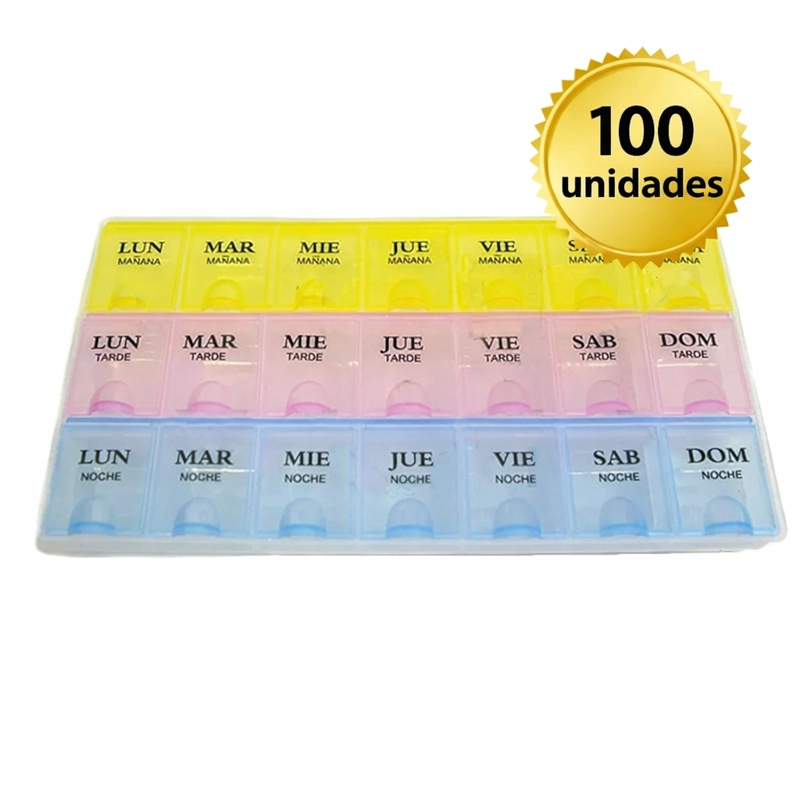100 PASTILLERO SEMANAL 3 TOMAS U HORARIOS DIARIOS COLORES - 1