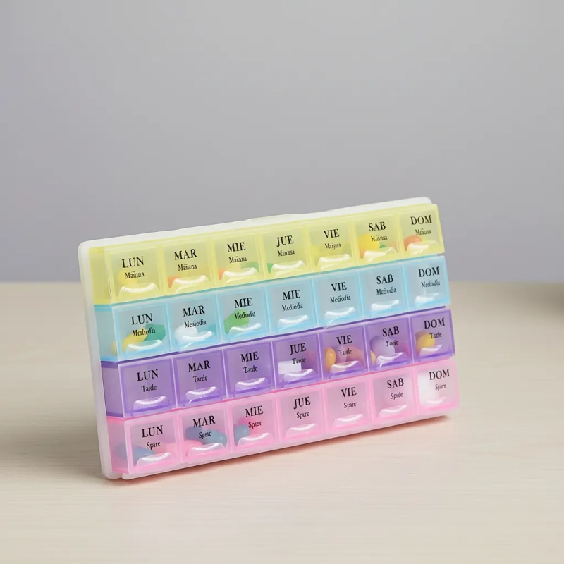 100 PASTILLERO SEMANAL 4 TOMAS U HORARIOS DIARIOS COLORES - 2