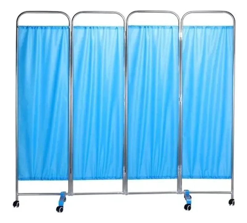 BIOMBO CLINICO O PANTALLA MOVIL DE 4 CUERPOS, PORTATIL AZUL - 1