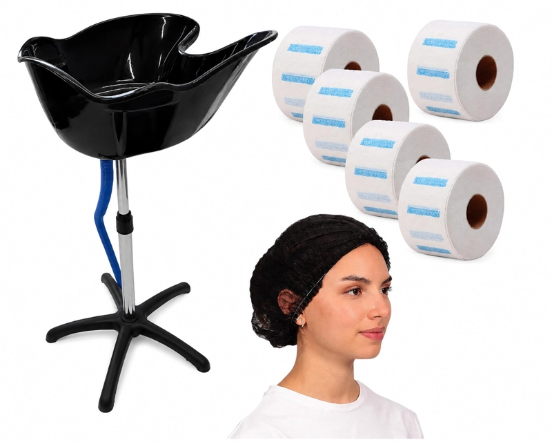KIT PROFESIONAL DE LAVADO CAPILAR LAVAPELO + PAPEL CUELLO + COFIAS - 1