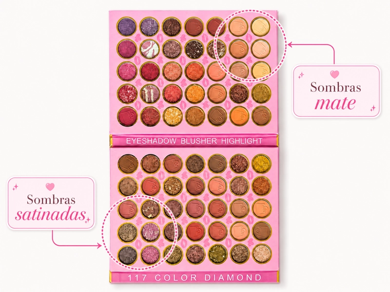 PALETA DE MAQUILLAJE GLAMOUR SOMBRAS RUBORES Y CONTORNO + BROCHAS - 2