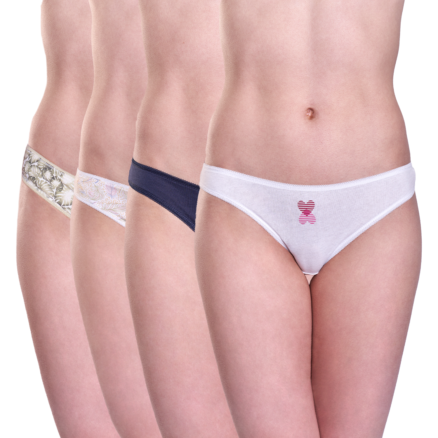 PACK X4 CALZONES BIKINI MUJER BAZIANI ALGODÓN 20458 - 1