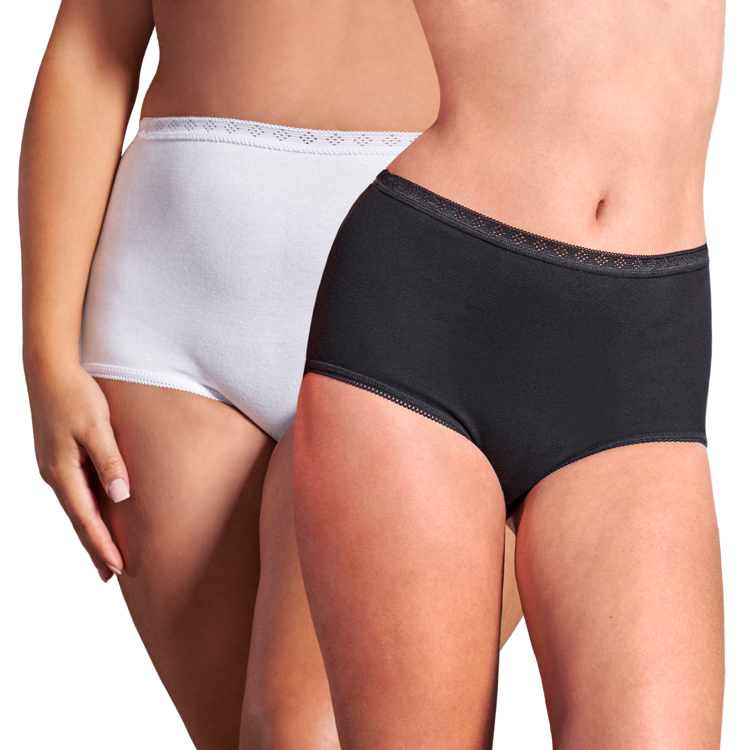 PACK X2 CALZONES MUJER BAZIANI ALGODÓN TIRO ALTO 20518 - 1