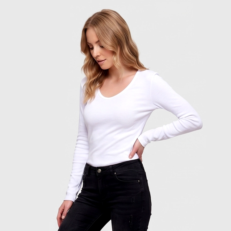 CAMISETA ALGODON MANGA LARGA MUJER 906 - 3