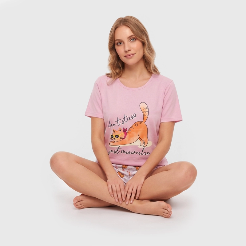 PIJAMA MUJER GATO 8718 - 2