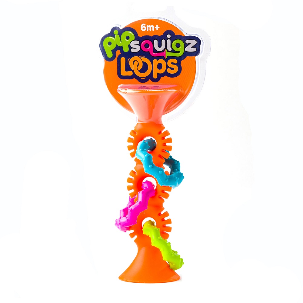 MORDEDOR FATBRAIN TOYS PIPSQUIGZ LOOPS NARANJO SONAJEROS SENSORIALES - 4