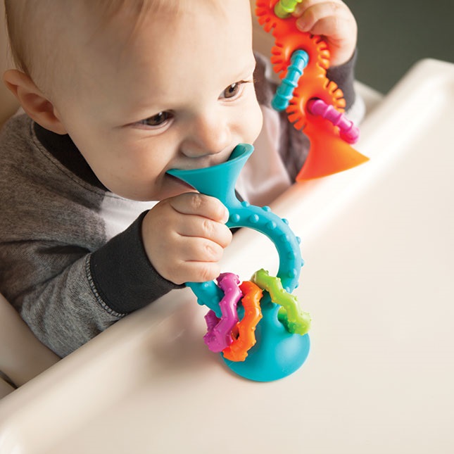 MORDEDOR FATBRAIN TOYS PIPSQUIGZ LOOPS CELESTE SONAJEROS SENSORIALES - 3