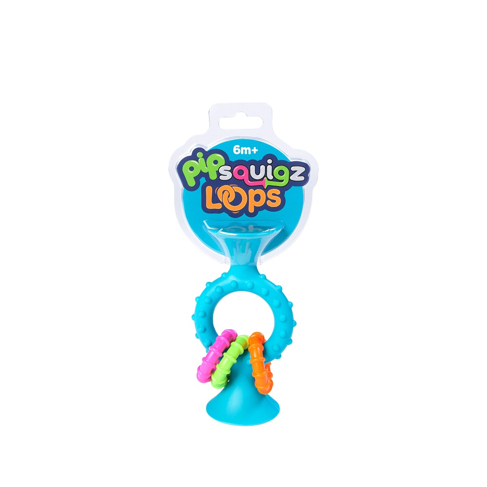 MORDEDOR FATBRAIN TOYS PIPSQUIGZ LOOPS CELESTE SONAJEROS SENSORIALES - 4