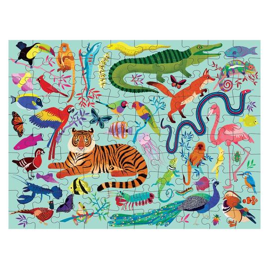 PUZZLE MUDPUPPY 100PCS DOBLE MUNDO ANIMAL - 3