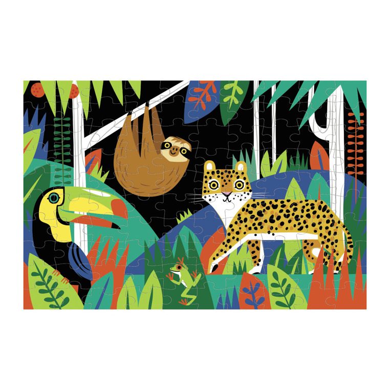 PUZZLE MUDPUPPY 100PCS QUE BRILLA EN LA OSCURIDAD LA SELVA - 1