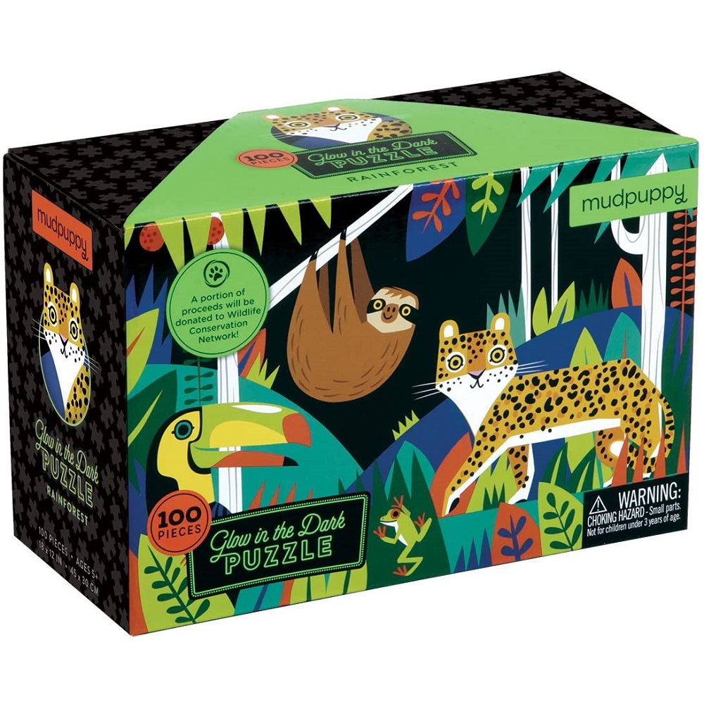 PUZZLE MUDPUPPY 100PCS QUE BRILLA EN LA OSCURIDAD LA SELVA - 3