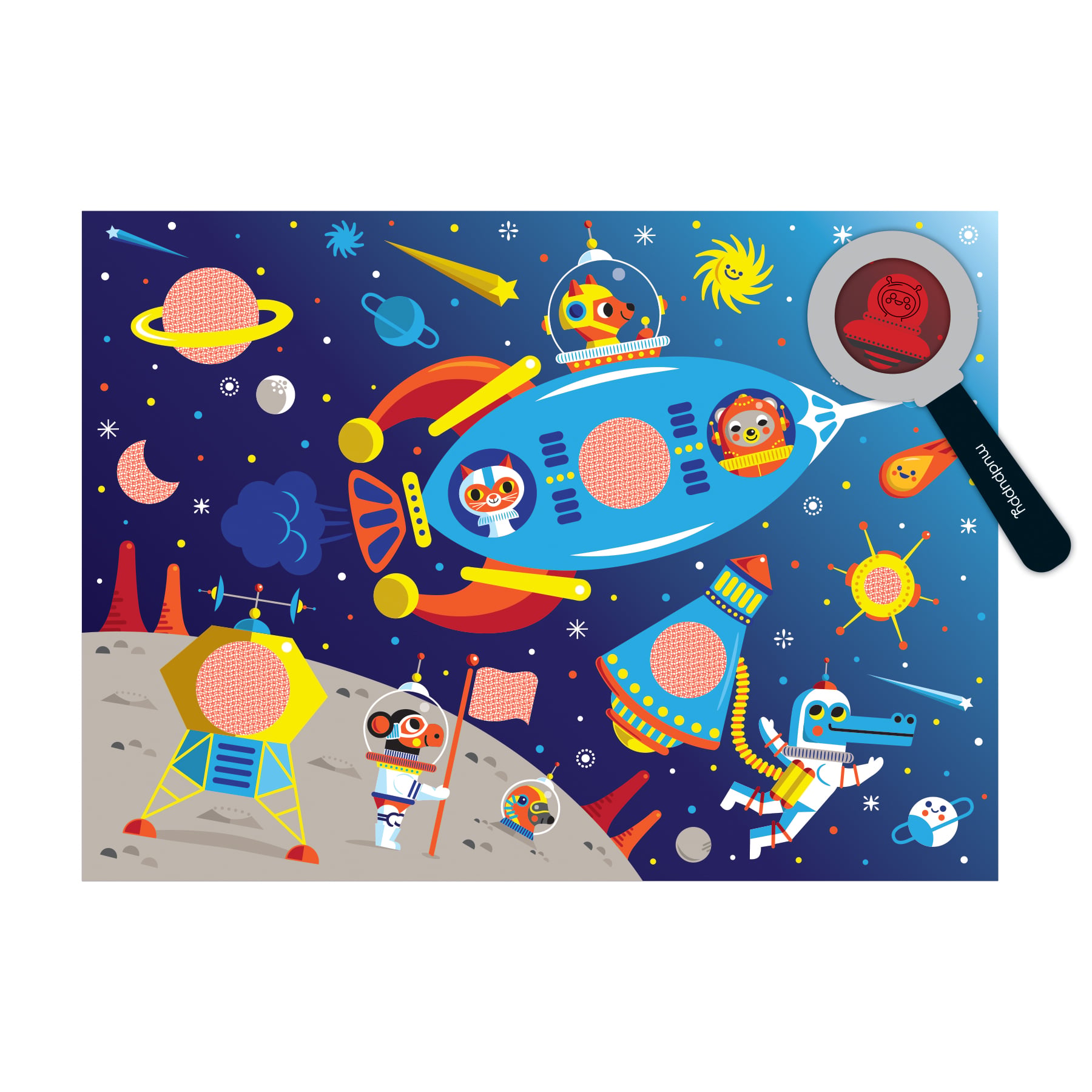 PUZZLE MUDPUPPY 42PCS CON DUBUJOS SECRETOS ESPACIO EXTERIOR - 1