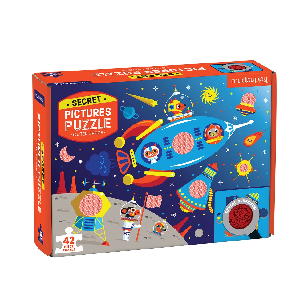 PUZZLE MUDPUPPY 42PCS CON DUBUJOS SECRETOS ESPACIO EXTERIOR - 3