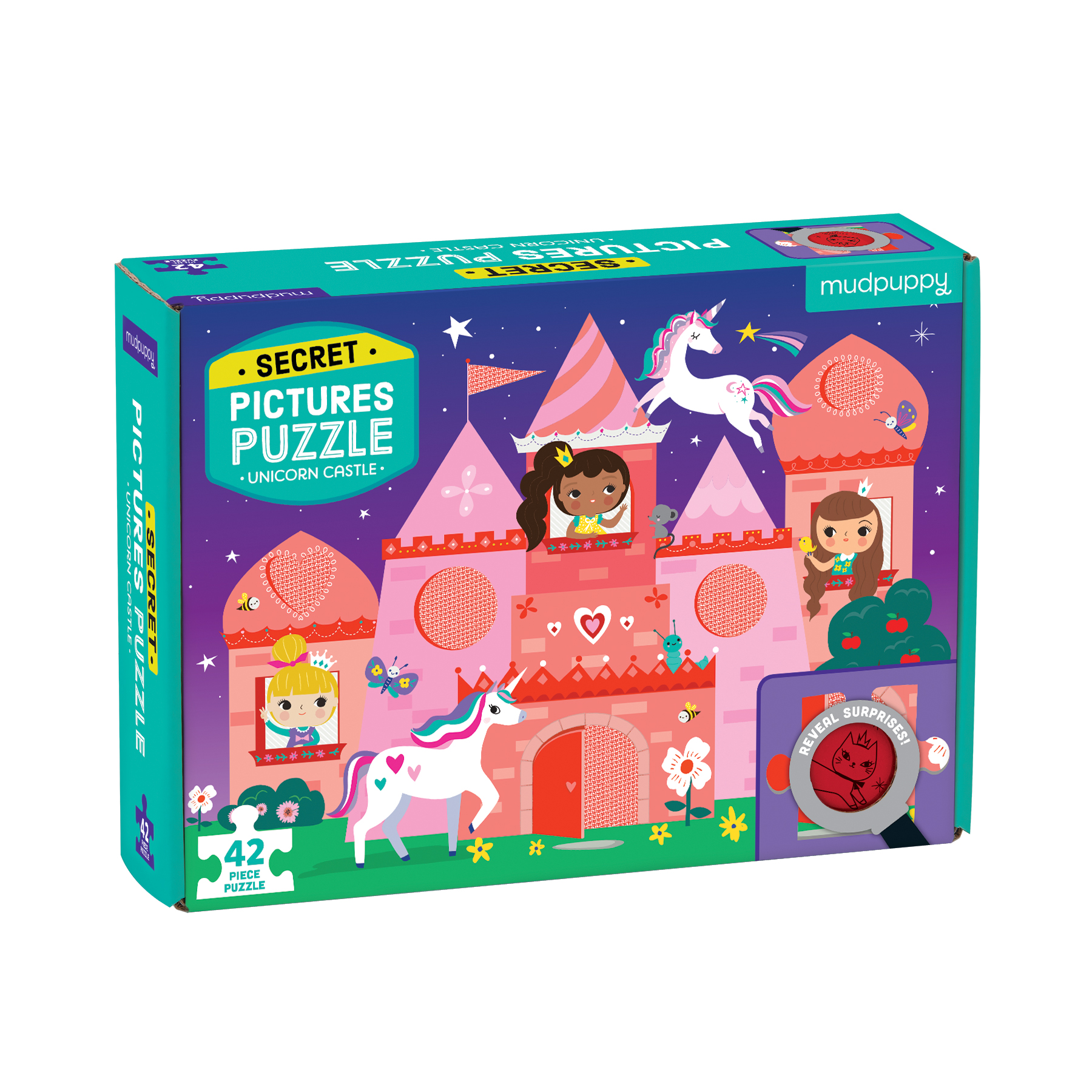 PUZZLE MUDPUPPY 42PCS CON DIBUJOS SECRETOS CASTILLO UNICORNIO - 3
