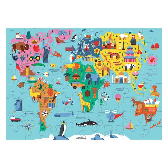 PUZZLE MUDPUPPY 78PCS GEOGRAFIA MAPA DEL MUNDO - 1