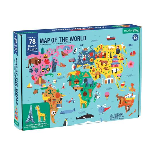 PUZZLE MUDPUPPY 78PCS GEOGRAFIA MAPA DEL MUNDO - 4