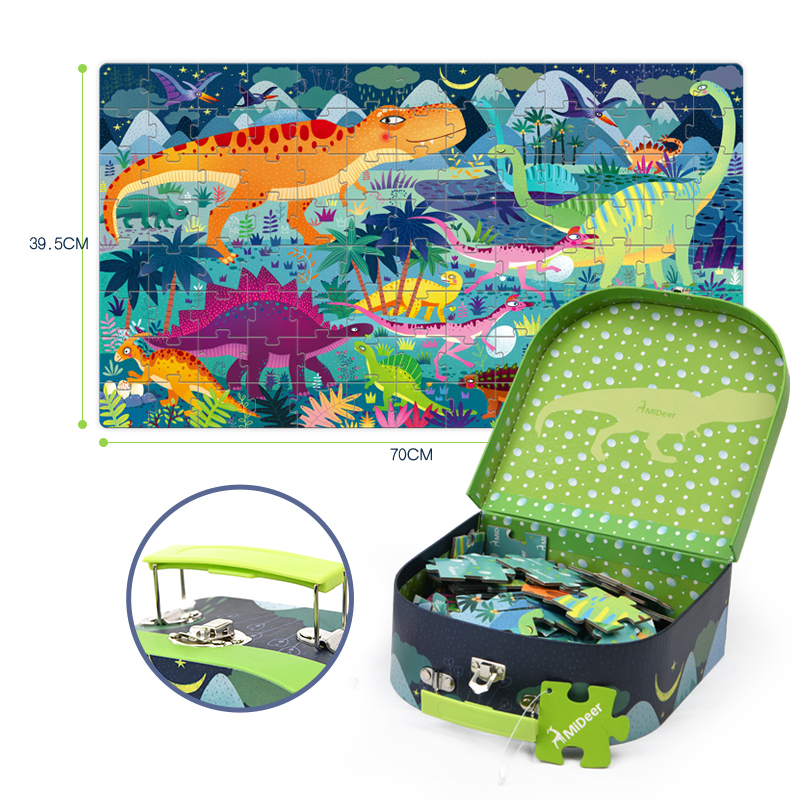 PUZZLE 104PCS MALETA, DINOSAURIOS - 2