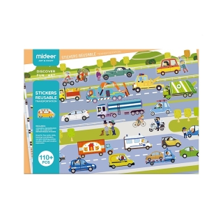 SET STICKERS REUTILIZABLES MIDEER MULTICOLOR MEDIOS DE TRANSPORTES - 1