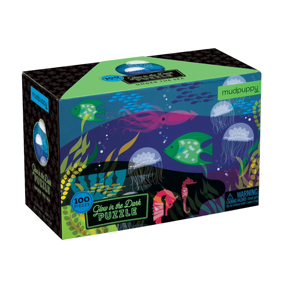 PUZZLE MUDPUPPY 100PCS QUE BRILLA EN LA OSCURIDAD BAJO EL MAR - 3
