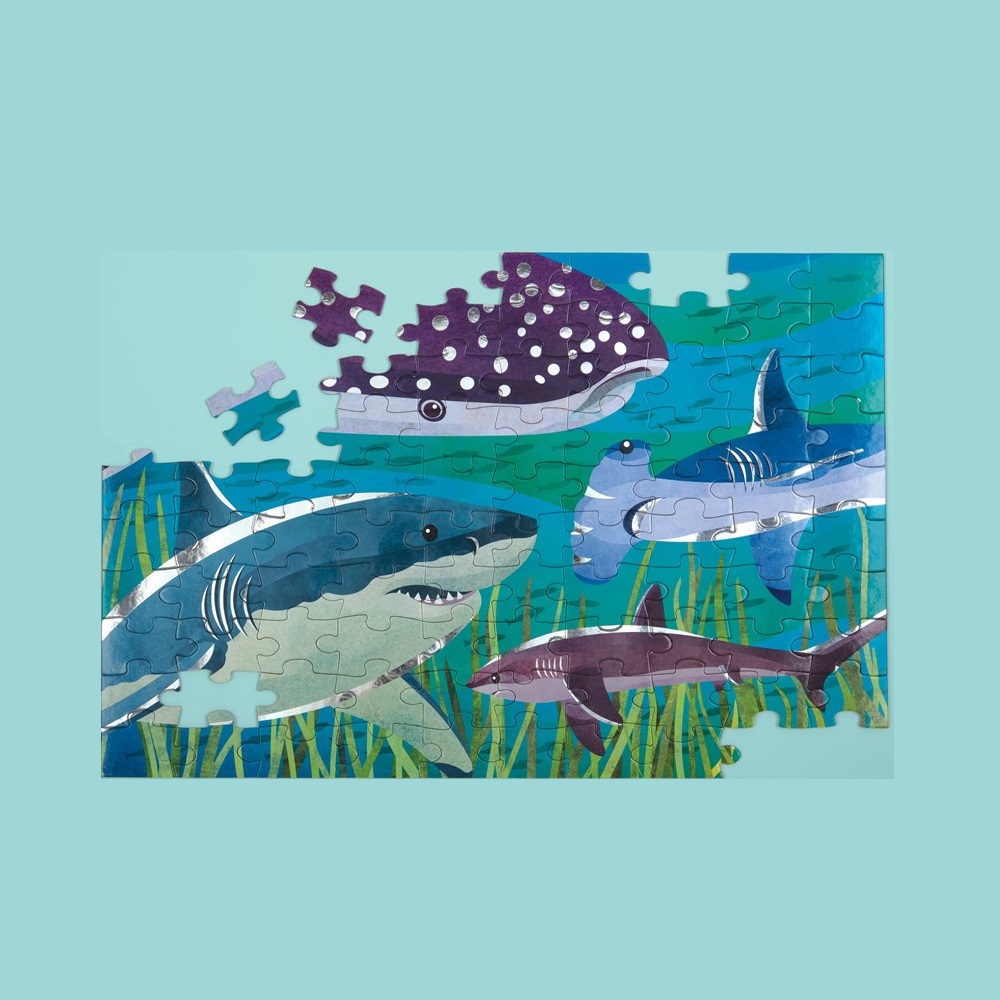 PUZZLE MUDPUPPY 100PCS CON ALUMINIO TIBURONES - 2