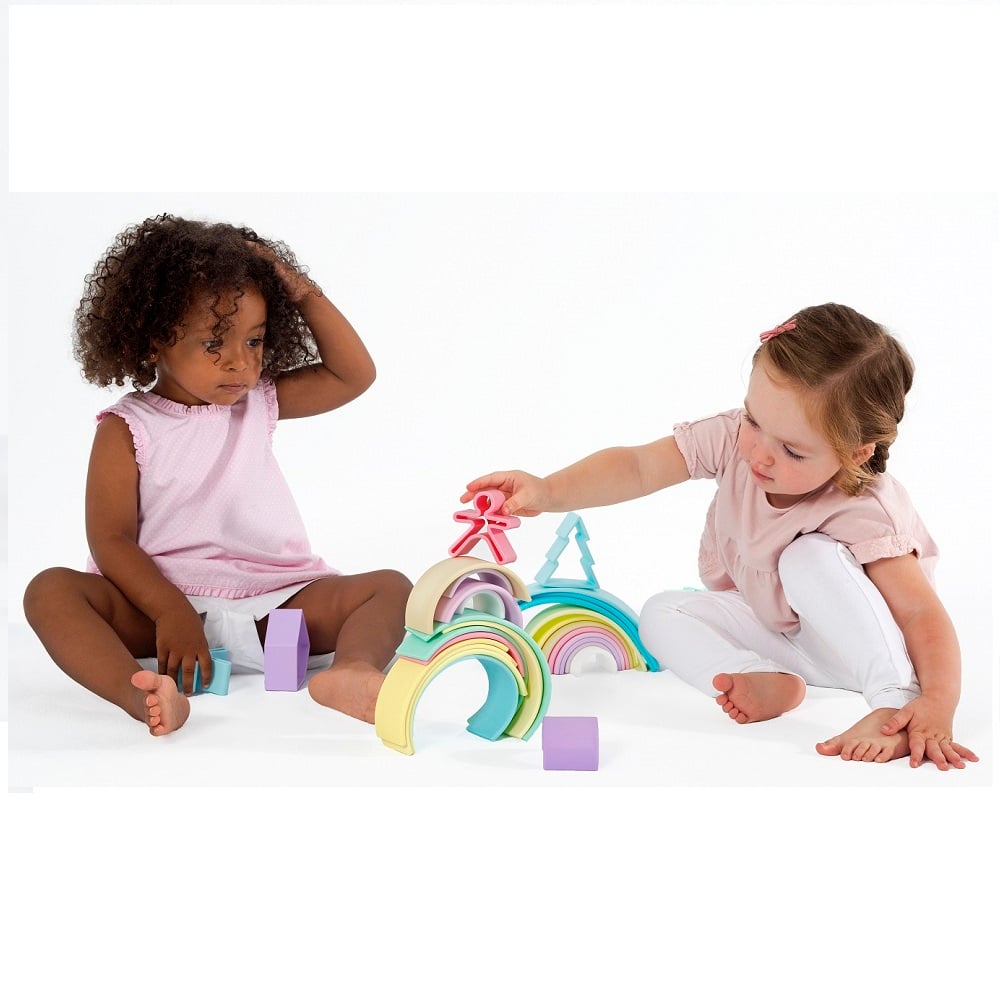 JUGUETE DENA ARCOIRIS DE COLORES PASTEL 12PCS - 4