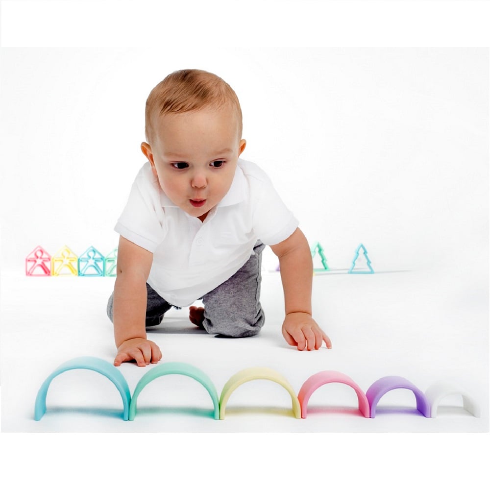 JUGUETE DENA ARCOIRIS DE COLORES PASTEL 6PCS - 4