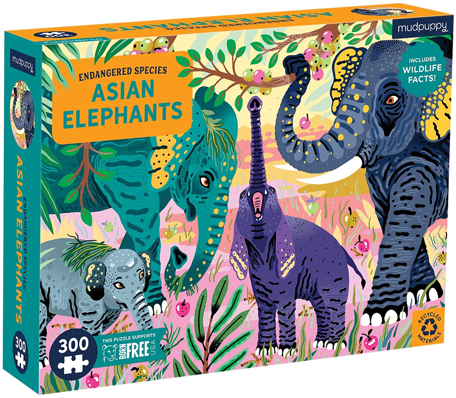 PUZZLE MUDPUPPY 300PCS ELEFANTE ASIATICO PELIGRO DE EXTINCIÓN - 3