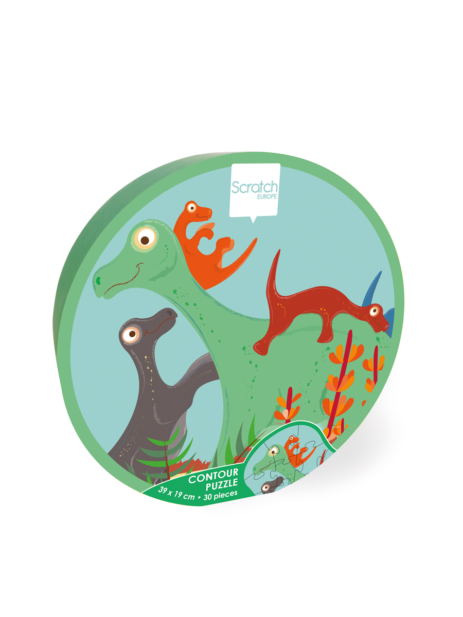 PUZZLE SCRATCH EUROPE 30PCS CON FORMA DINOSAURIO - 2