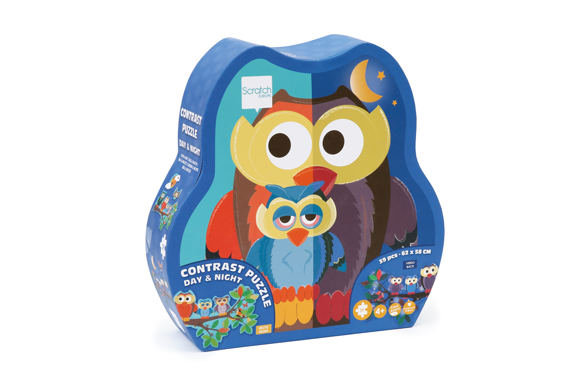 PUZZLE SCRATCH EUROPE 39PCS DOBLE CON FORMA BUHO - 3