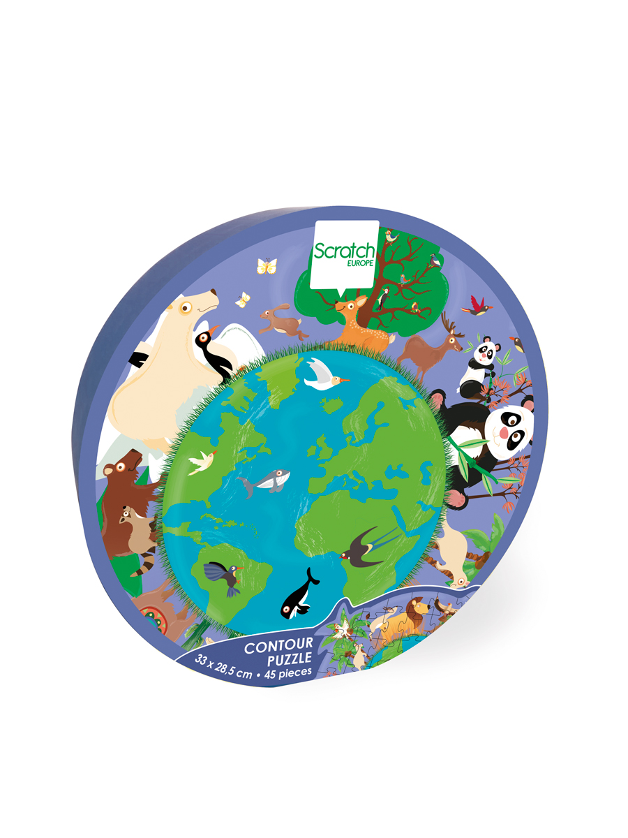 PUZZLE SCRATCH EUROPE 45PCS CON FORMA MUNDO - 2