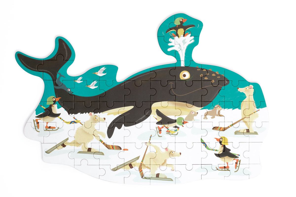 PUZZLE SCRATCH EUROPE 60PCS CON FORMA BALLENA - 1