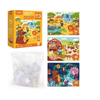 LEVEL UP PUZZLES NIVEL 3 HABITATS NATURALES, 3 PUZZLES - 1