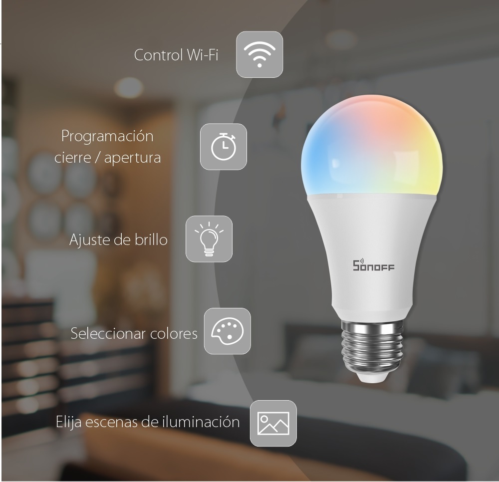 AMPOLLETA WIFI LED RGB SONOFF - 4