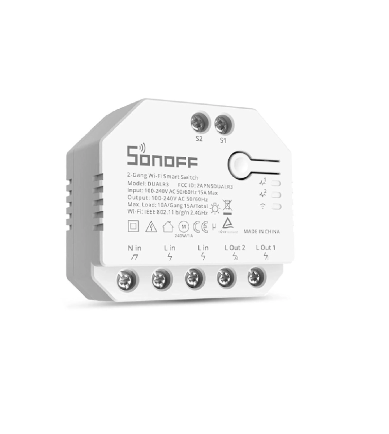 INTERRUPTOR SONOFF DUALR3 DE 2 CANALES Y MEDICION DE ENERGIA - 2