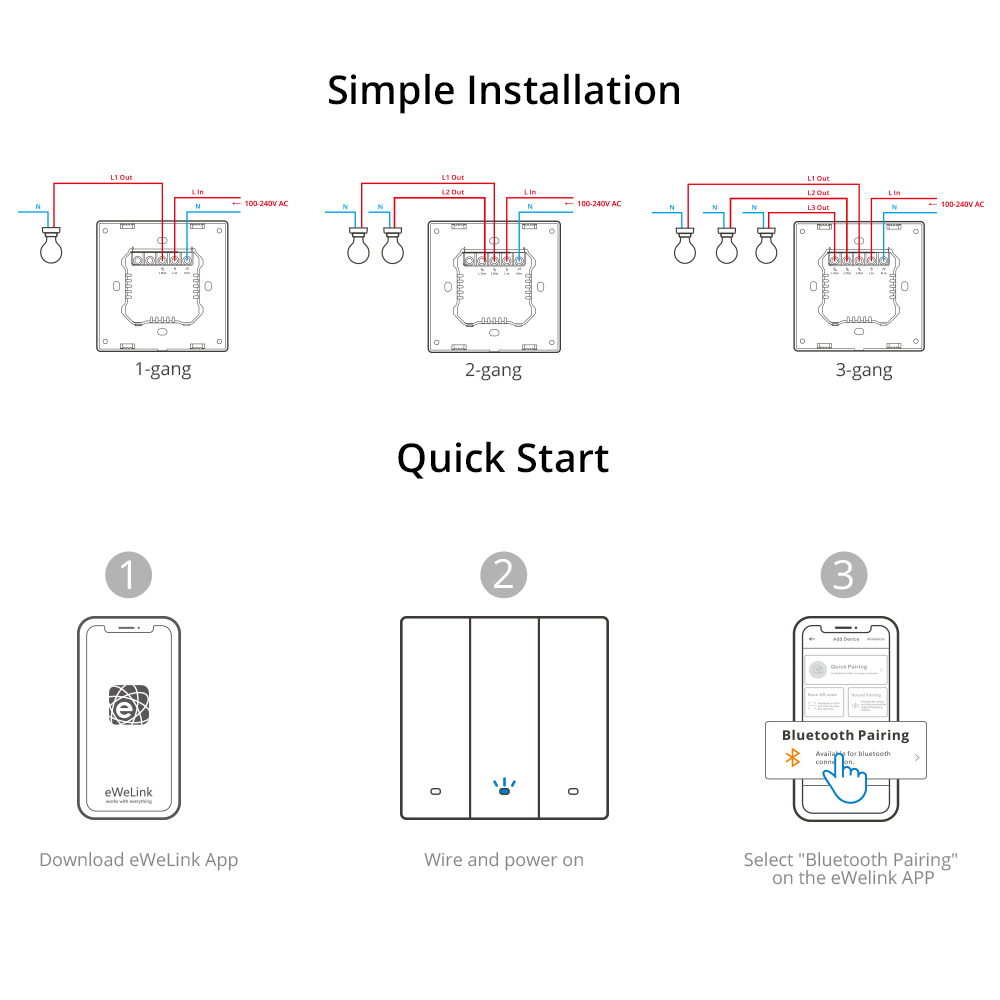 INTERRUPTOR WIFI DE PARED SONOFF SWITCHMAN M5 DE 3 CANALES - 3